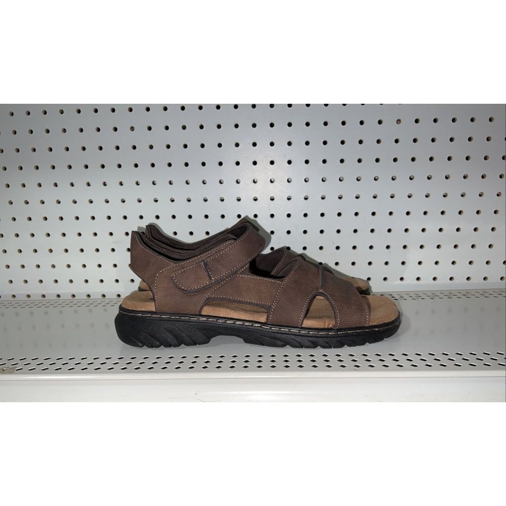 Dr. Scholl's Complex Mens Casual Memory Foam Fisherman Sandals Size 8 Brown